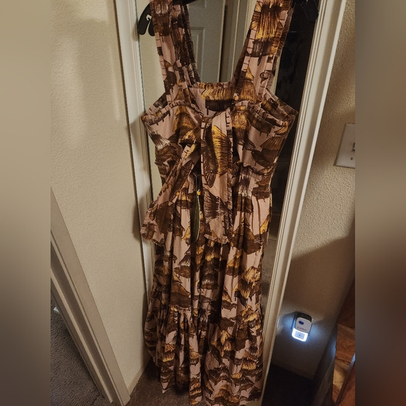 FARM RIO Malocas Beige Sleeveless Midi Dress - Picture 2 of 12